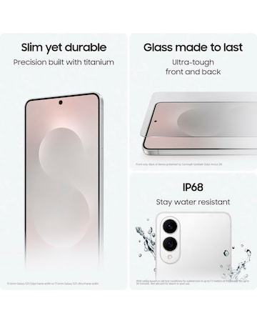 Samsung Galaxy S25 Edge 256GB Black & Samsung Galaxy Watch7 40mm BT Cream Bundle