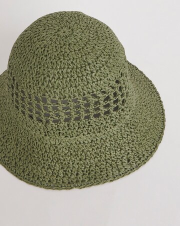 Khaki Crochet Straw Hat