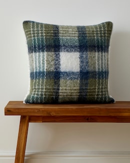 Checked Faux Mohair Cushion