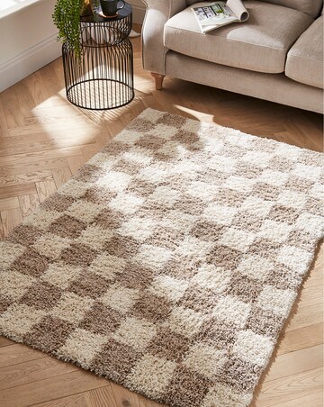 Nomad Shaggy Chequerboard Cosy Rug