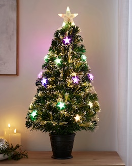 3ft Fibre Optic Christmas Tree with Stars