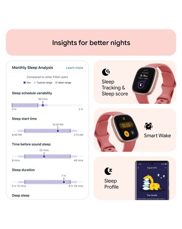 Fitbit Versa 4 Smart Watch - Pink Sand
