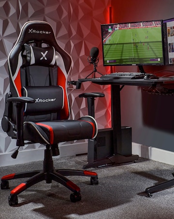 X Rocker Agility Compact eSports Gaming Chair for Juniors - Black / Red