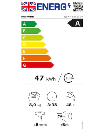 Hotpoint Anti-Stain NSWM 846 W UK 8kg,1400rpm Washing Machine - White