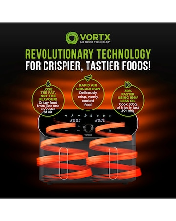 Tower T17138 Vortx 10.4L Dual Basket Air Fryer