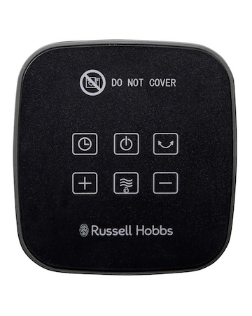 Russell Hobbs Black 2kw Digital Oscillating Ceramic Heater with silver Trim