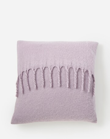 Faux Mohair Fringed Cushion - Lilac