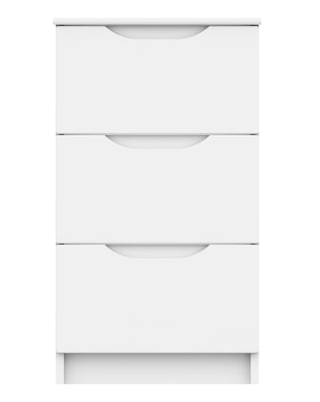 Sorrento High Gloss Assembled 3 Drawer Bedside Table