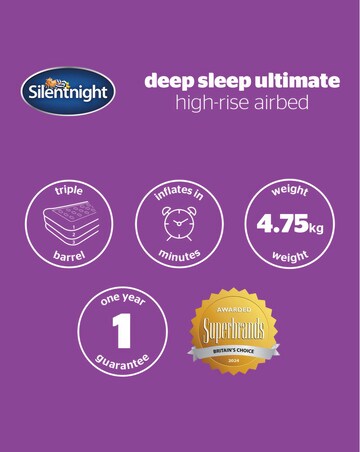 Silentnight Ultimate Deep Sleep High-Rise Airbed with Electric Pump - Single