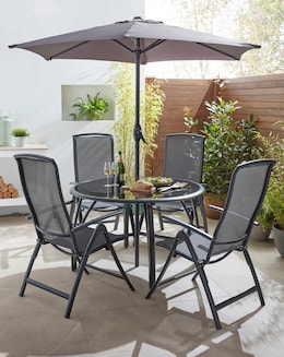 Havana Charcoal 1.2m Reclining Dining Set