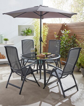 Havana Charcoal 1.2m Reclining Dining Set