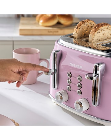 Salter Retro 4 Slice Pink Toaster