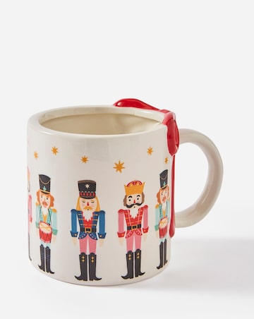 Nutcracker Print Mug with Bow