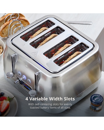 Swan Retro Revive 4 Slice Toaster Stainless Steel