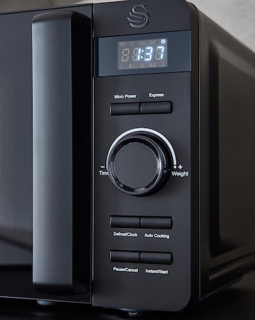 Swan SM22037LBLKN 20Litre Stealth Black Digital Microwave