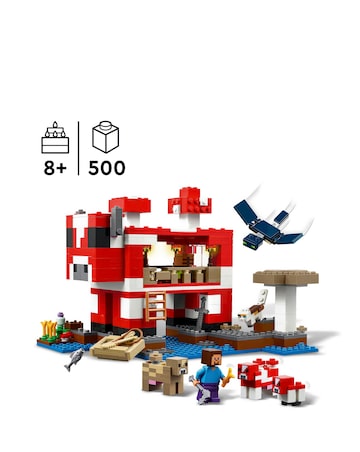 LEGO Minecraft The Mooshroom House Island Gamer Kit Toy for Kids Set 21270