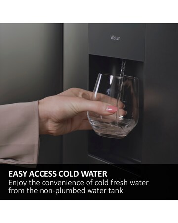 Haier Series 3 HSR3918EWPG American Fridge Freezer Non-Plumbed Silver + Install