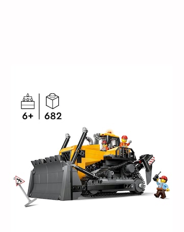 LEGO City Yellow Bulldozer Construction Site Building Toy Playset for Kids 60466