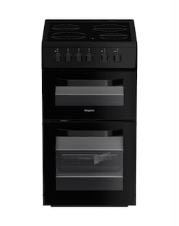 Hotpoint HTE5VCB 50cm Electric Twin Cooker with Ceramic Hob - Black