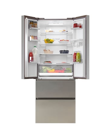 Haier HFR5719EWMP Total No Frost American Fridge Freezer Silver + Install
