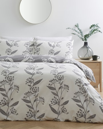 Gray & Osbourn Allium Floral Grey Duvet Set