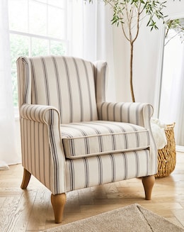 Bailey Stripe Wingback Armchair