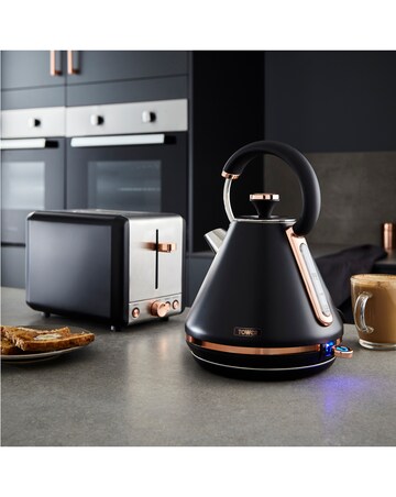 Tower Cavaletto 3kW 1.7Litre Pyramid Black and Rose Gold Kettle