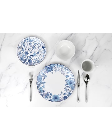 Waterside 16 Piece Blue Floral Dinner Set