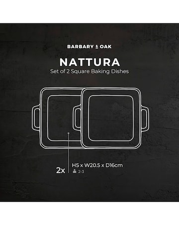 Barbary & Oak Nattura Set of 2 Square Baking Dishes Beige