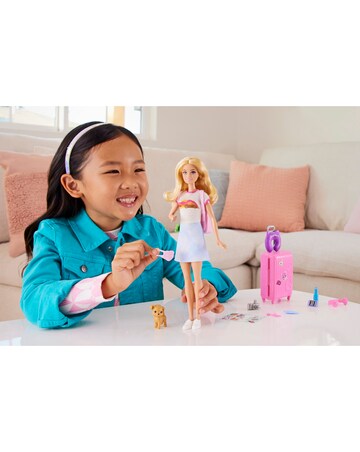 Barbie Malibu Travel Playset with Puppy and 10 Accessories