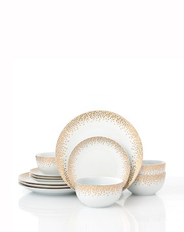 Waterside Gold Sparkle 12 Piece Dinner Set