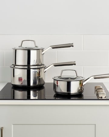 Ninja Foodi ZEROSTICK Stainless Steel 3-Piece Pan Set 16,18,20 CM