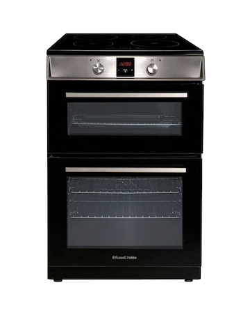 RUSSELL HOBBS 60CM Double Electric Cooker With Induction Hob - Stainless Steel