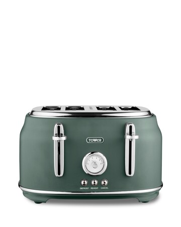 Tower Renaissance 4 Slice Green Toaster