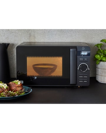Swan SM22037LBLKN 20Litre Stealth Black Digital Microwave