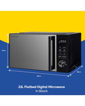 Russell Hobbs 23 Litre Black Flatbed Digital Microwave