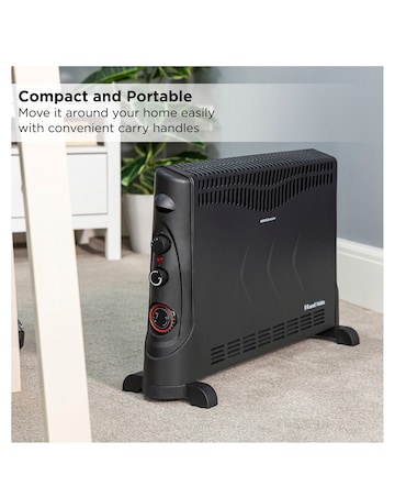 Russell Hobbs 2kW Black Convection Heater with Timer