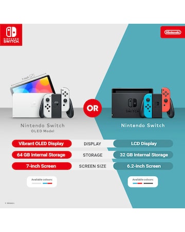 Nintendo Switch OLED Console - Neon Red/ Neon Blue