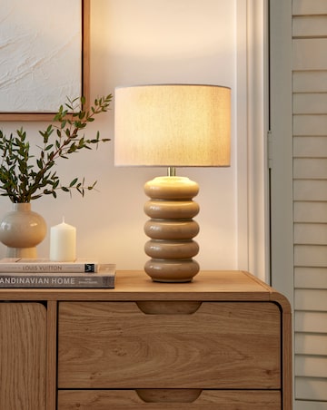 Autry Ribbed Ceramic Glaze Table Lamp