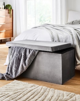 Velvet Foldable Storage Ottoman