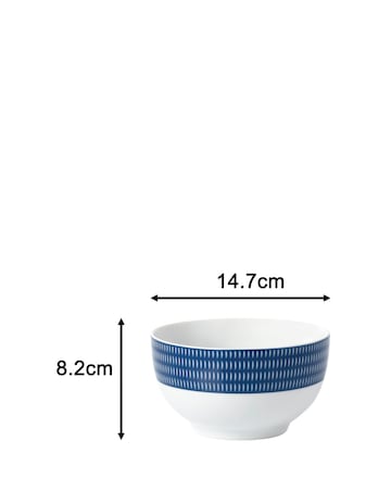 Waterside 16 Piece Blue Linear Dinner Set