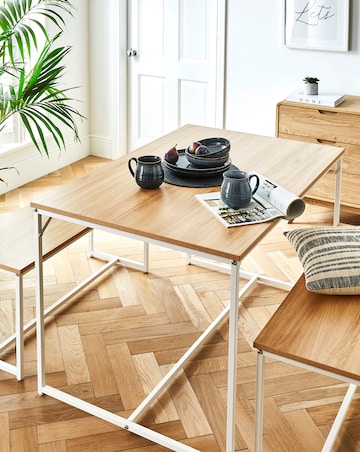 Mason Compact Dining Set with 2 Benches