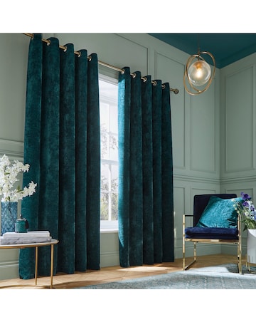 Hyperion Selene Luxury Chenille Weighted Thermal Eyelet Curtains