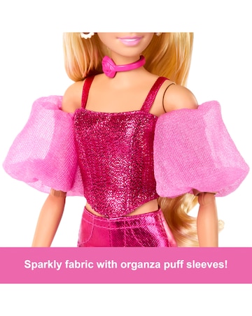 Barbie Deluxe Style Fashion Doll #5 in Metallic Pink Outfit with Corset Top