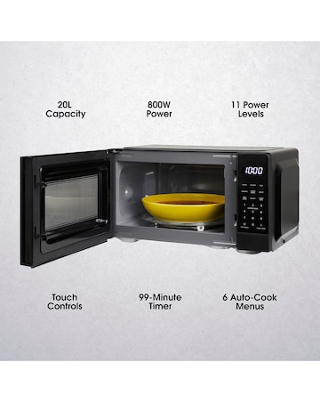 Abode AMT2012B 20L Touch Control Digital Microwave - Black