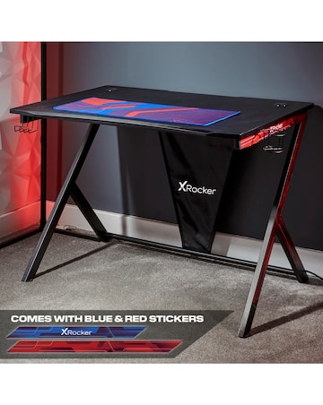 X Rocker Ocelot Gaming Desk with Mousepad - Carbon Black
