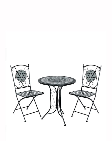 Charles Bentley Mosaic Bistro Set - Blue