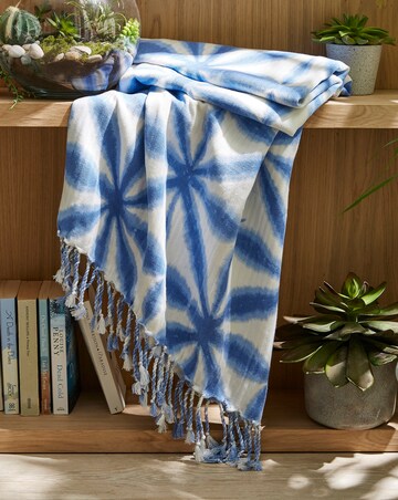 Tie Dye Blue Throw