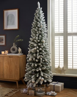 Aspen Slim Flocked Christmas Tree - 6FT