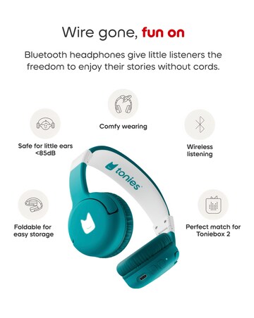 Tonies Bluetooth Headphones for Toniebox 2 - Tropical Teal